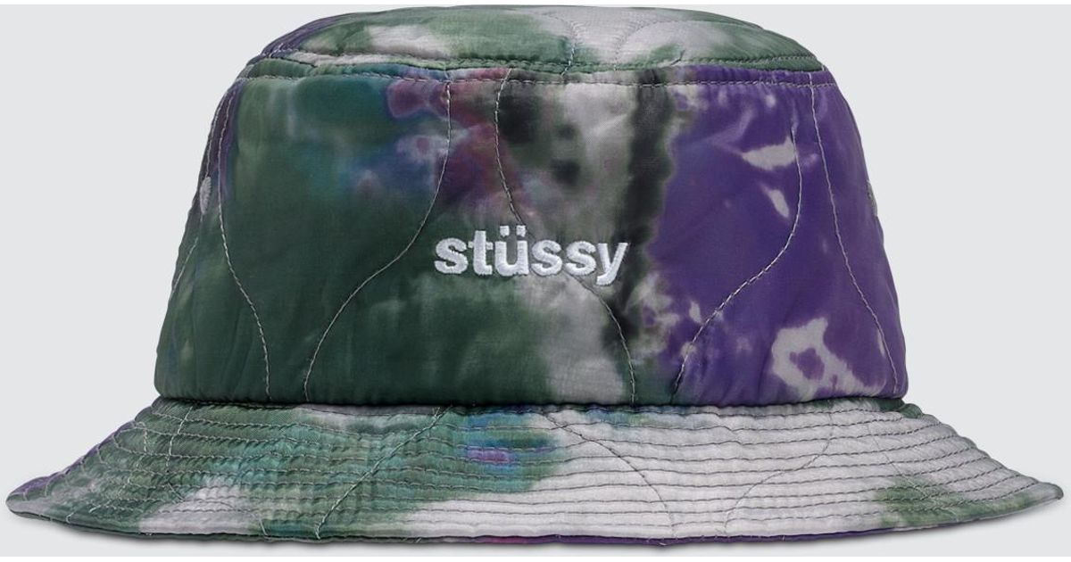 tie dye bucket hat stussy