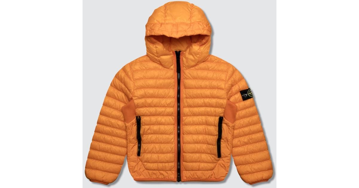 Stone Island Synthetic Hooded Puffer Jacket (kids) in Bright Orange  (Orange) for Men - Lyst