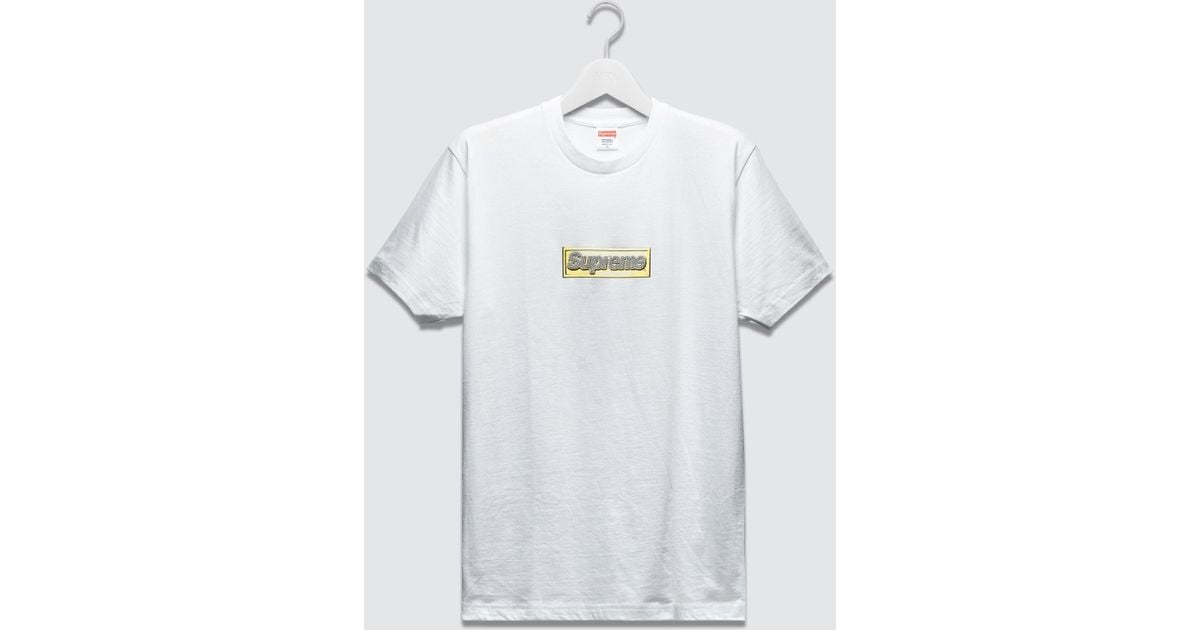 Supreme 2013 Bling Box Logo T-shirt in Gold/White (White ...