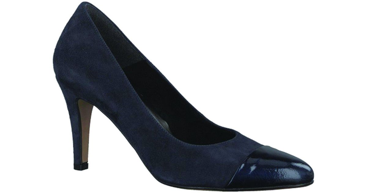 navy almond toe court shoes
