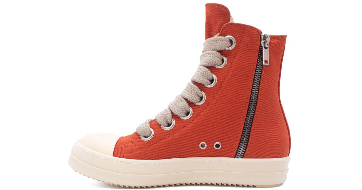 Rick Owens DRKSHDW Wide Lace Ramones Sneakers in Orange for Men - Lyst
