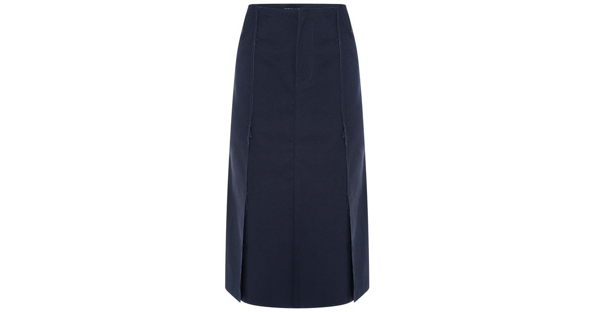 Raf Simons Panel Denim Skirt In Dark Navy in Blue | Lyst