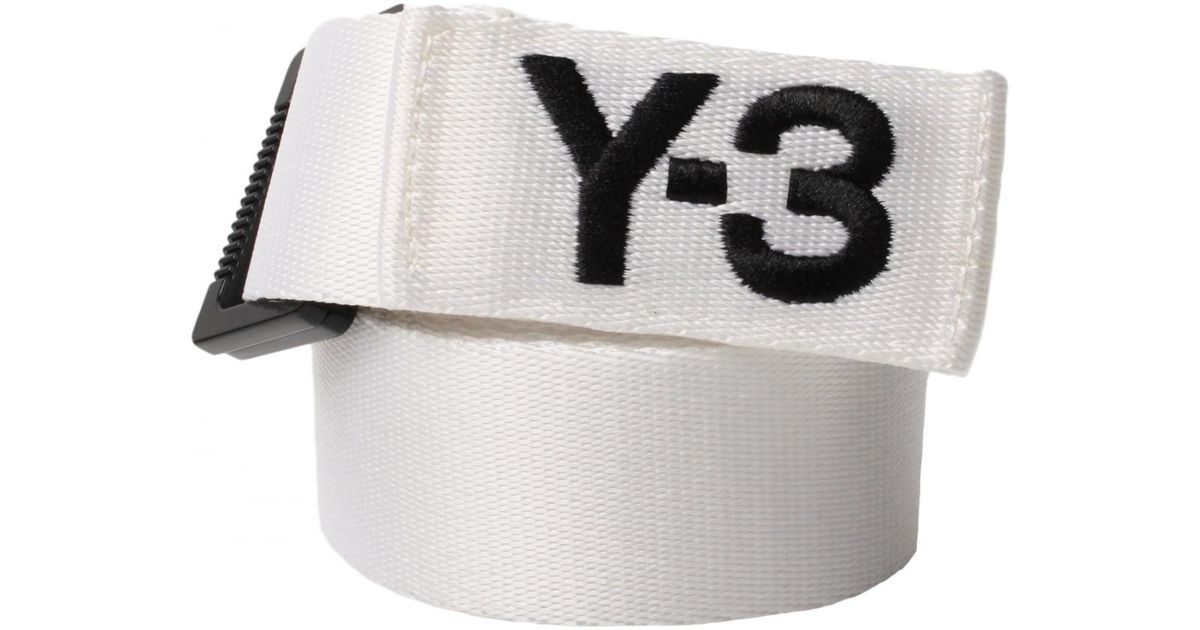 Y-3 Canvas Logo Belt White for Men - Lyst