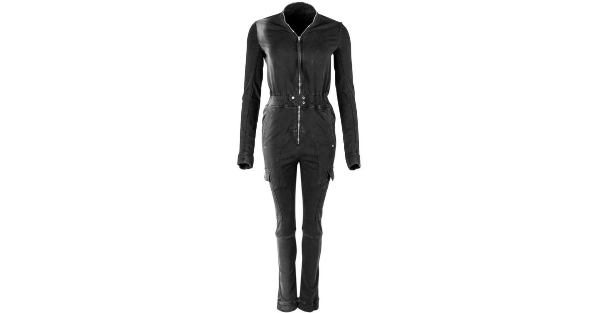 denim cargo jumpsuit
