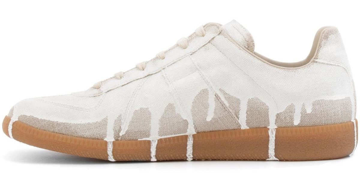 Maison Margiela Replica Paint Drip Sneakers in Natural for Men Lyst