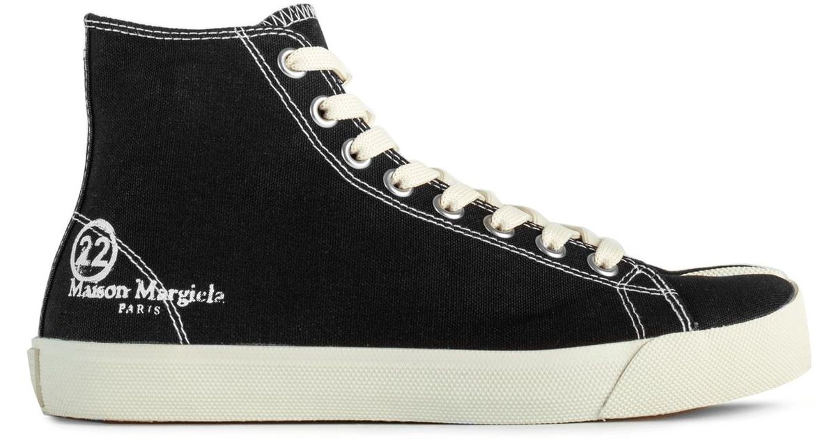 Maison Margiela Hi-top Vandal Tabi Canvas Sneakers Black - Lyst