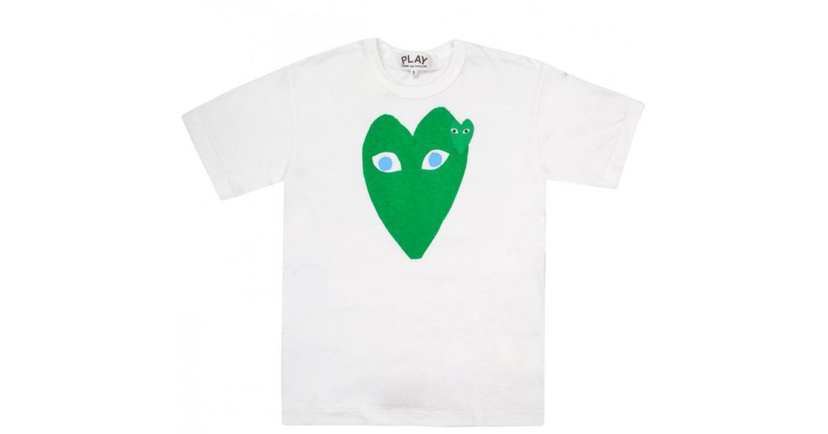 Comme des Garçons Cotton Play Women's Green Heart T-shirt White - Lyst