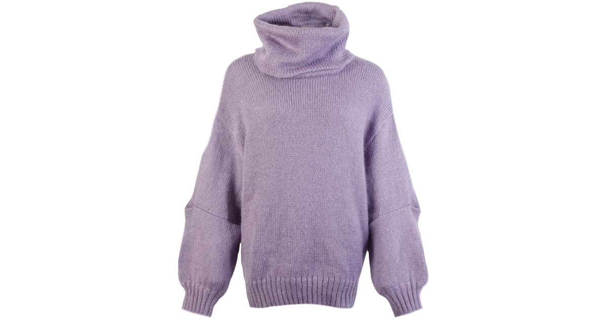 purple turtleneck sweater