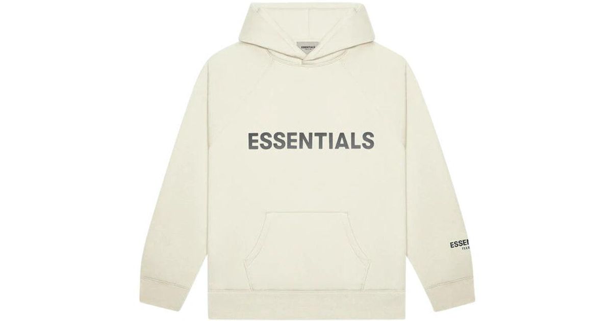Fear Of God Essentials Hoodie Applique Logo Buttercream in Black for ...