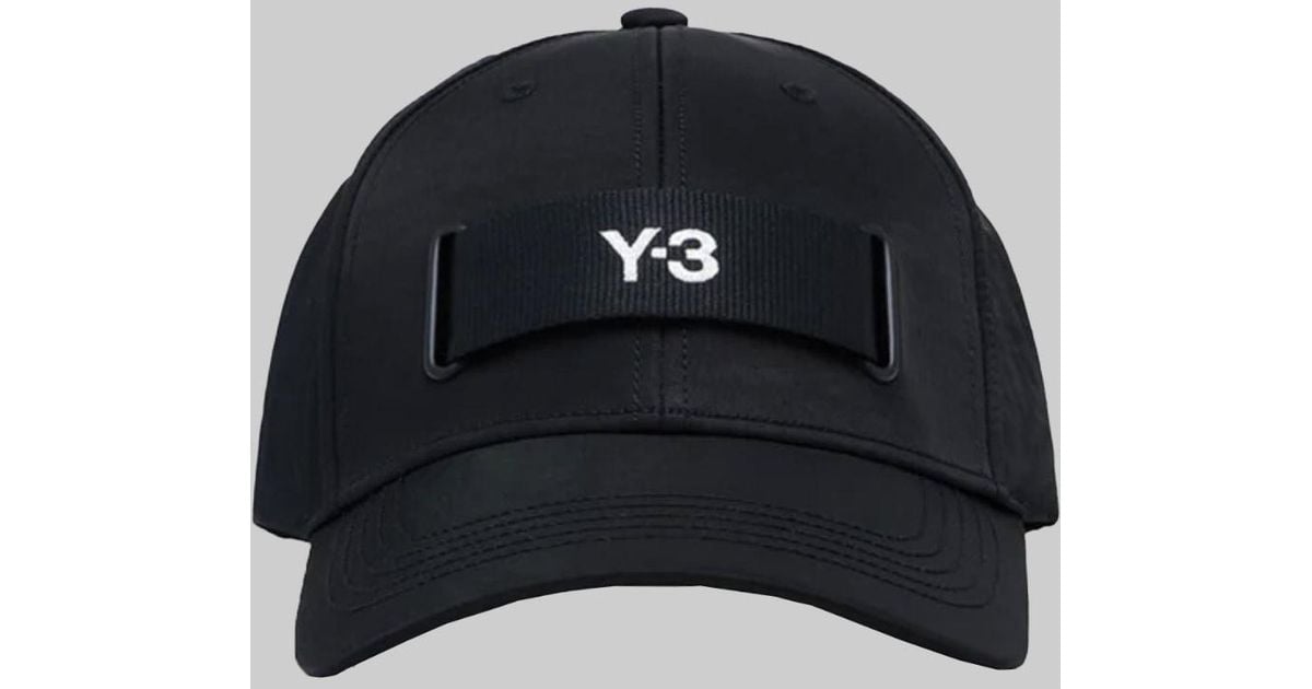 Y-3 Black Webbing Cap for Men | Lyst