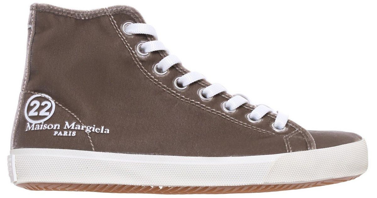 MM6 by Maison Martin Margiela High-top Tabi Sneakers in Brown - Lyst