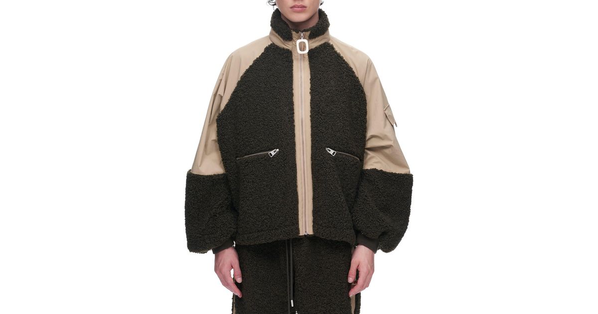 JW Anderson Fleece Color Block Track Jacket in Green (Black) for Men Lyst
