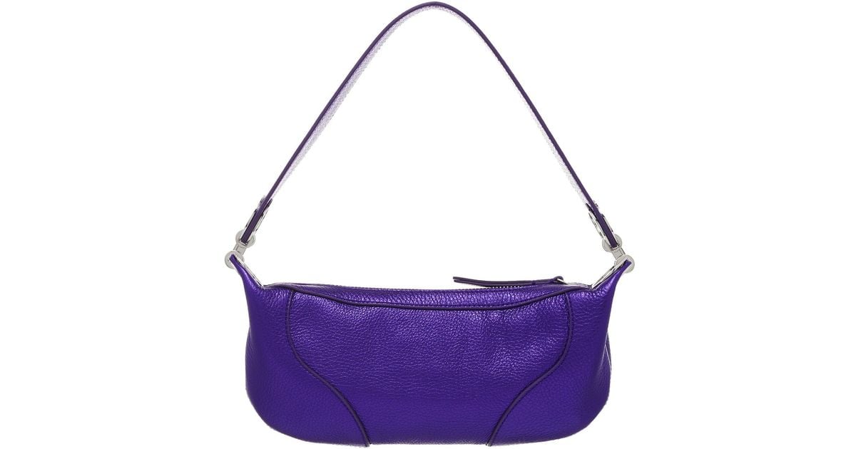 BY FAR Leather Mini Amira Metallic Bag in Violet (Purple) | Lyst
