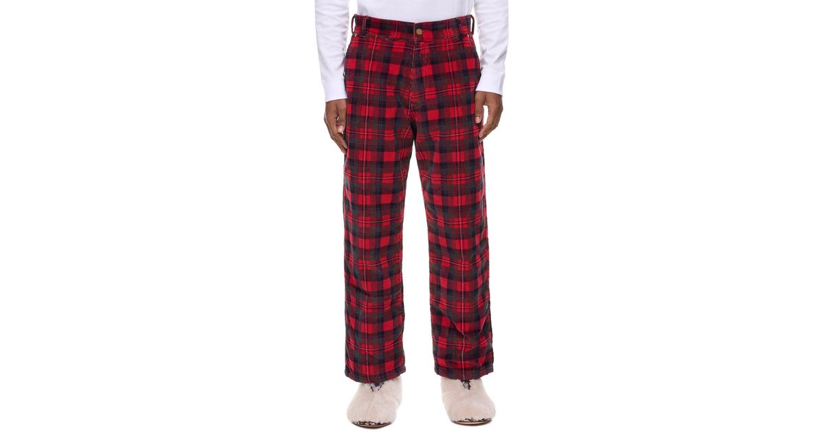 ERL Flannel Pants in Red for Men Lyst