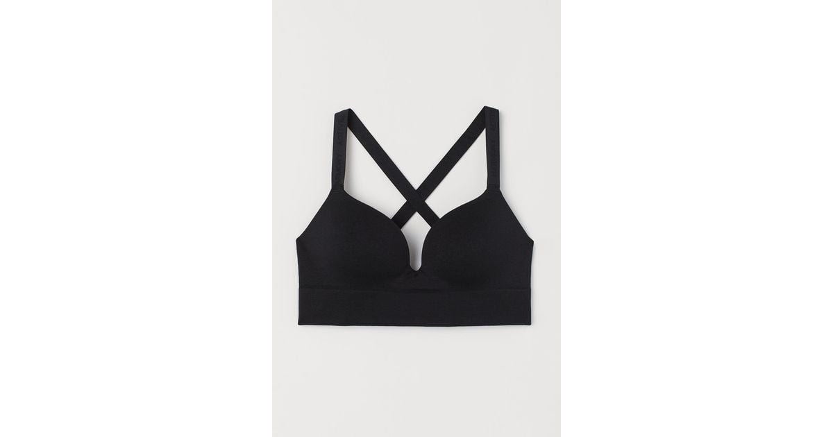H&M Seamless Push-up Sport-bh in het Zwart Lyst NL