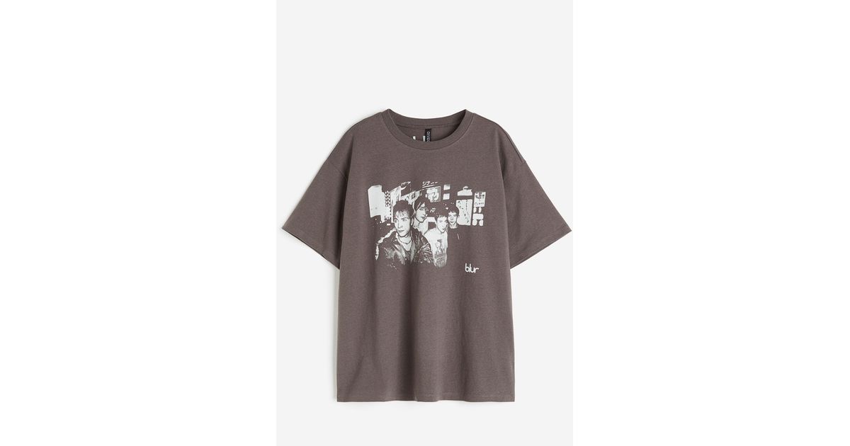 H&M Oversized T-Shirt mit Print in Grau | Lyst CH