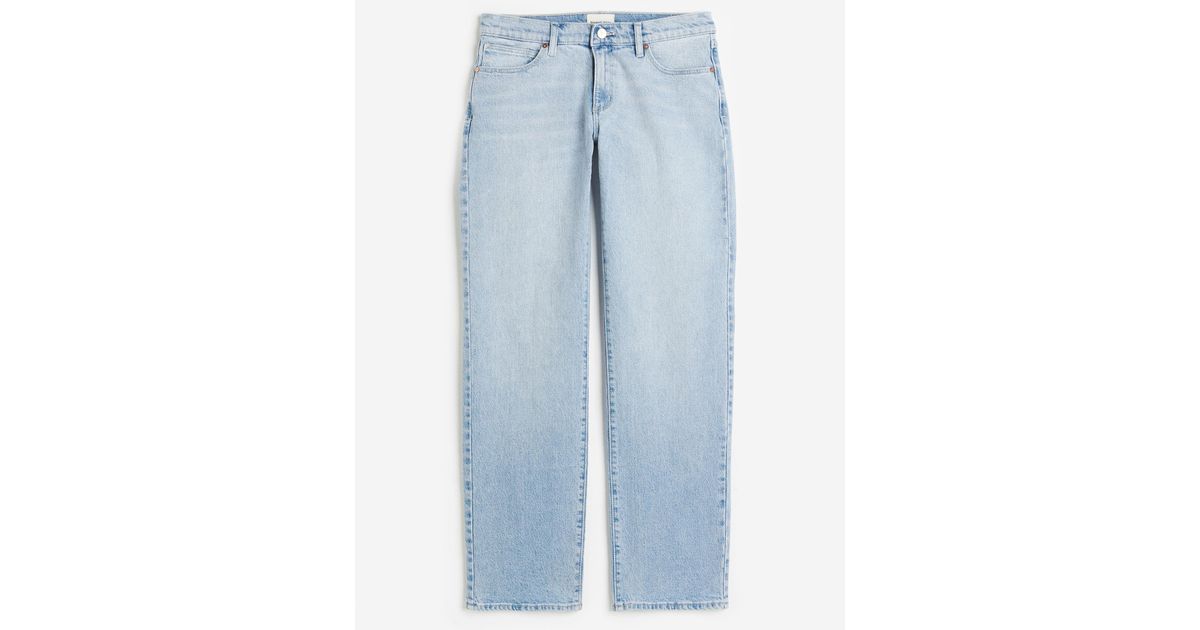 H&M A 99 Low Straight Jeans in het Blauw | Lyst NL