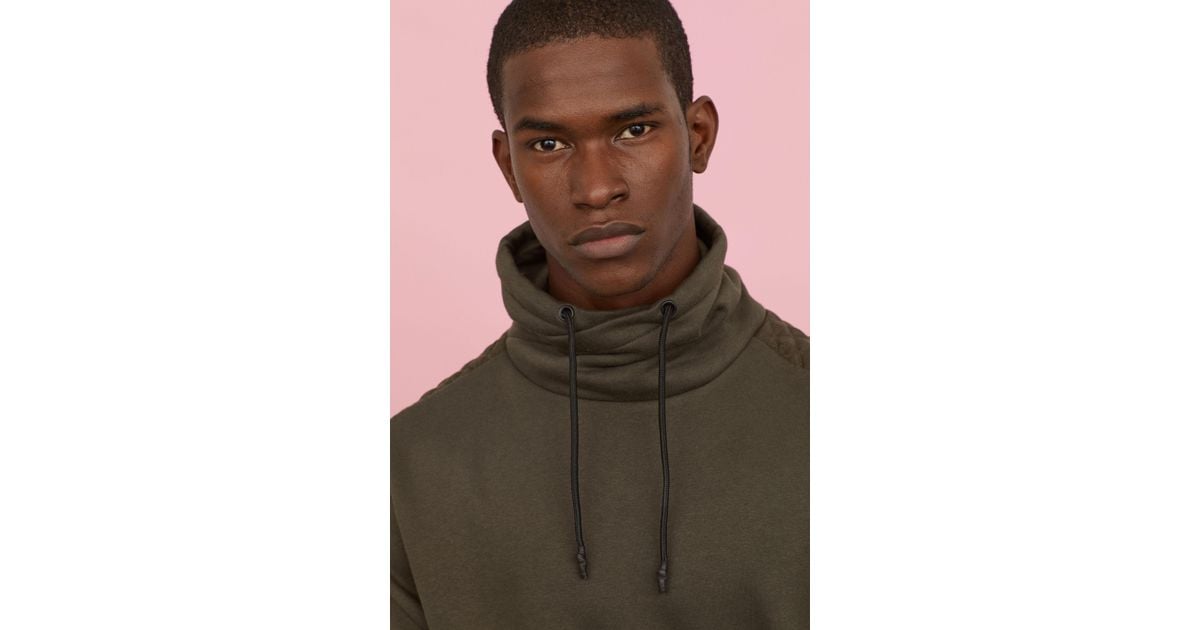 H&M Chimney-collar Sweatshirt in Green for Men | Lyst
