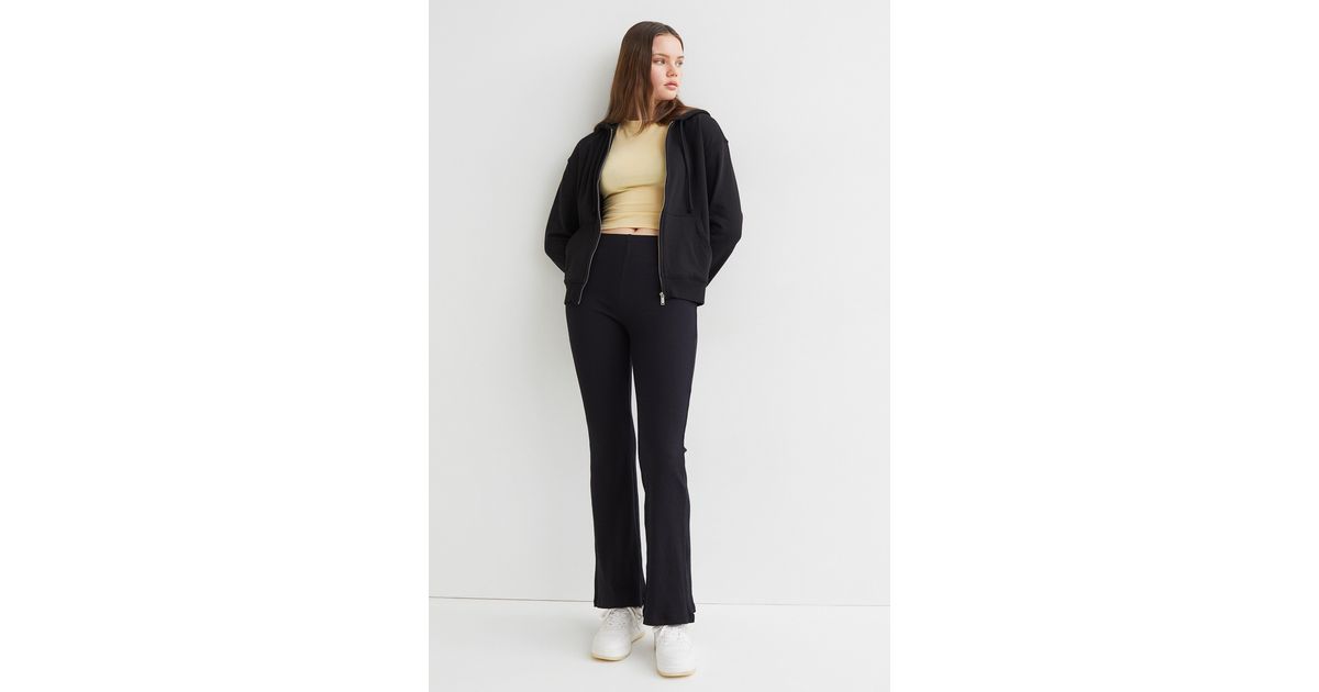 H\u0026M Ribbed Jersey Jazz Trousers in 