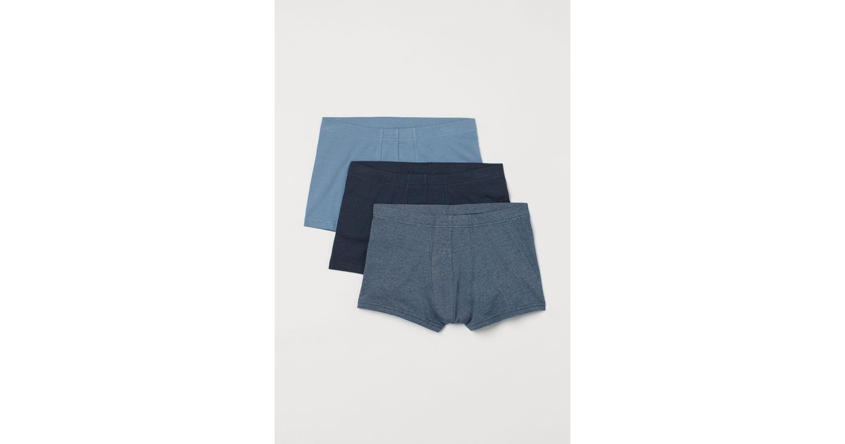 H\u0026M Set Van 3 Katoenen Boxershorts in het Blauw voor heren - Lyst
