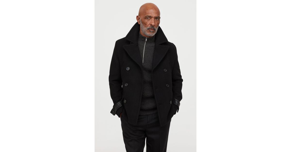 h&m pea coat mens