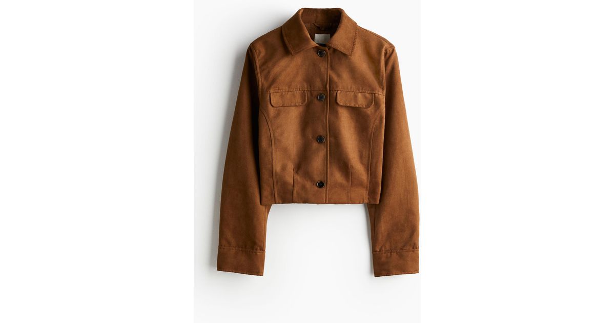 H&M Jacke aus einem angerauten Stoff in Braun Lyst DE