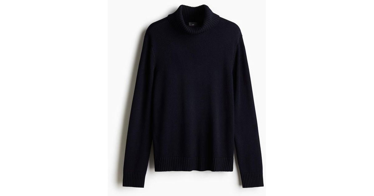 Pull En Coton Melange Avec Col Cheminee H M pour homme en coloris Bleu Lyst