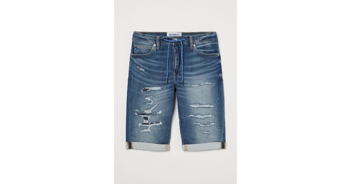 H\u0026M Denim Hybrid Relaxed Jogger Shorts 