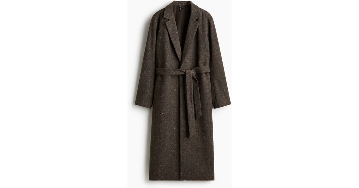 H&m Wadenlanger Mantel Beige Wollmantel Damen H&m Gelber - Main Image