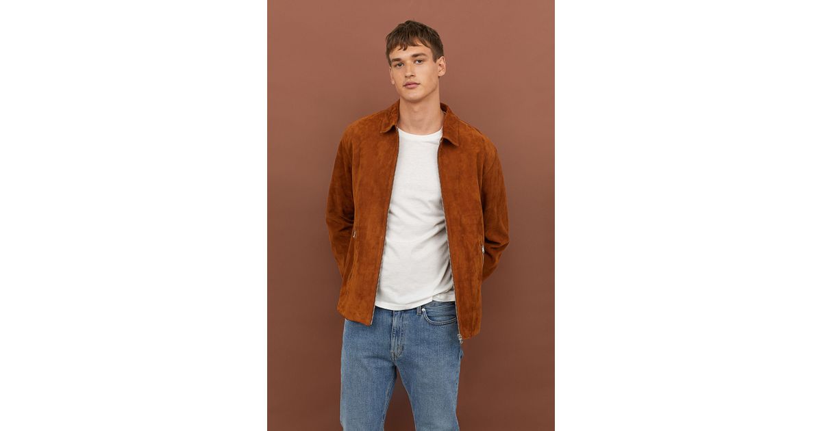 H\u0026M Suede Shirt Jacket in Brown for Men 