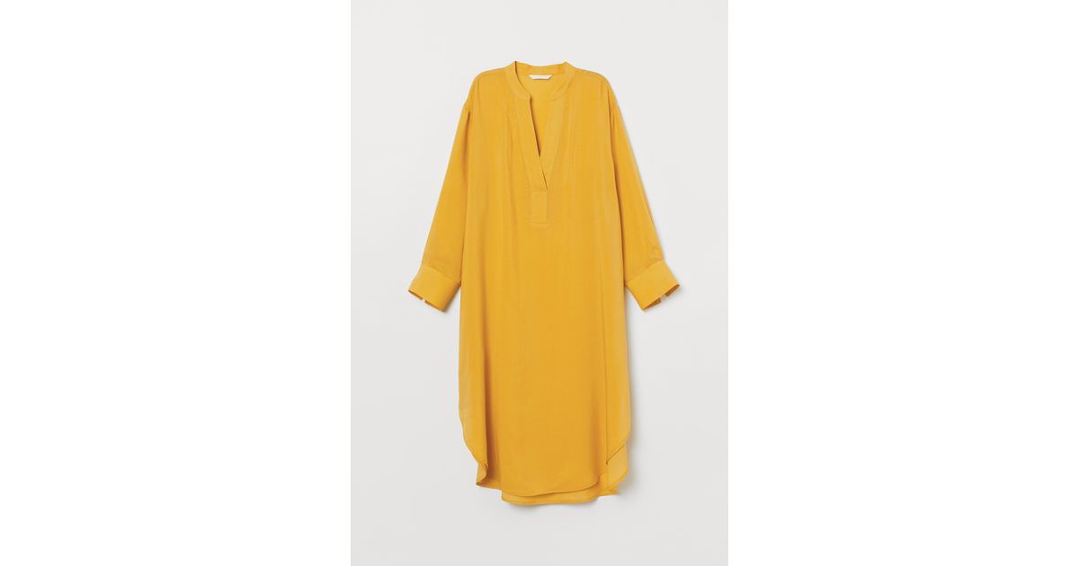h&m mustard yellow dress