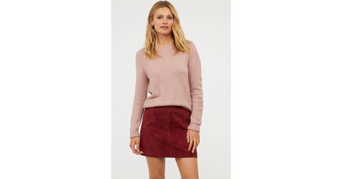 suede skirt burgundy