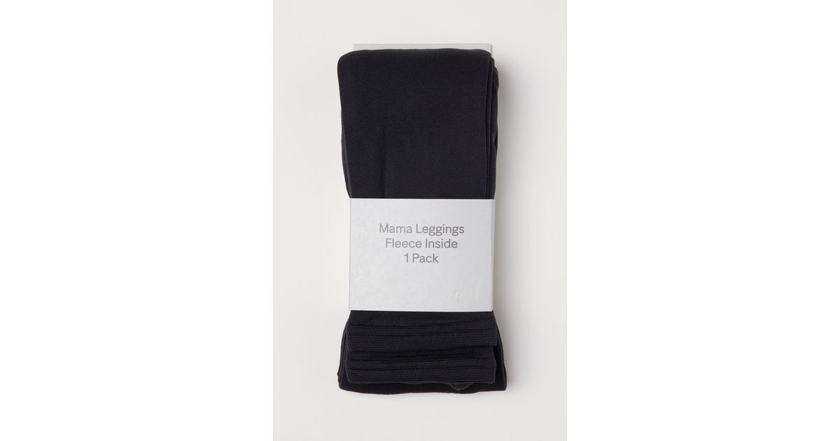 H&M Mama Fleece leggings in Black - Lyst