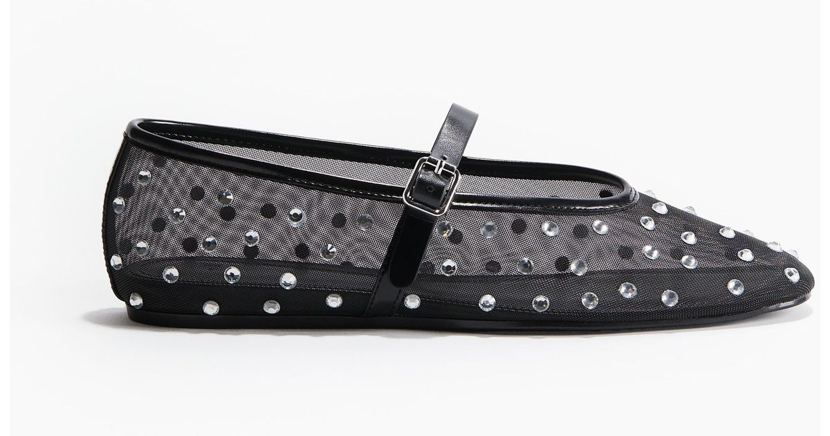 Ballerines Ornées De Strass H&M en coloris Noir Lyst