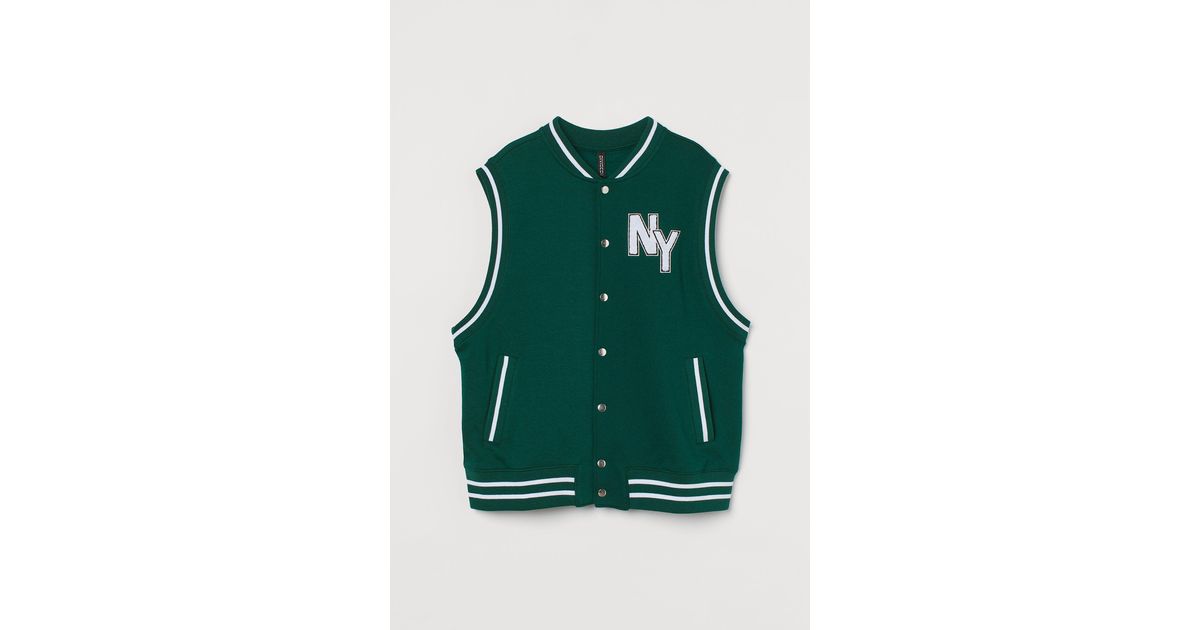 H\u0026M Varsity Gilet in Green | Lyst Canada