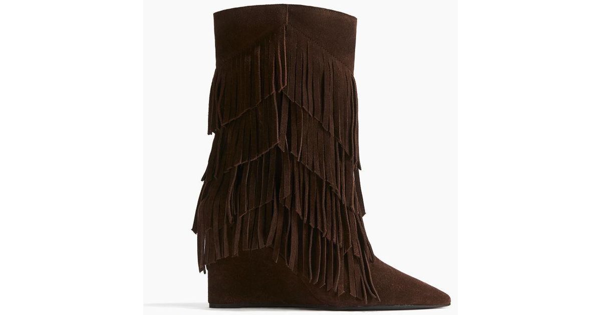 H&m Bottes Ã Franges Femme Bottes En Cuir De Hauteur Genou H&M