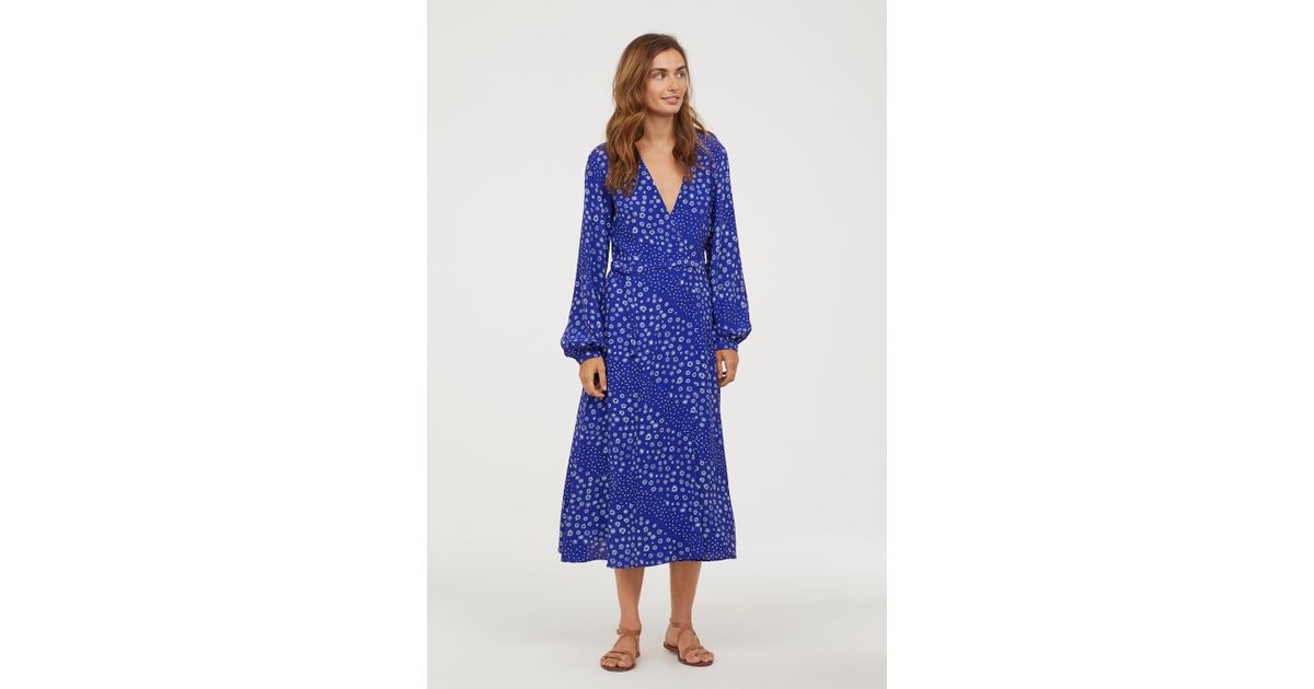 cornflower blue wrap dress