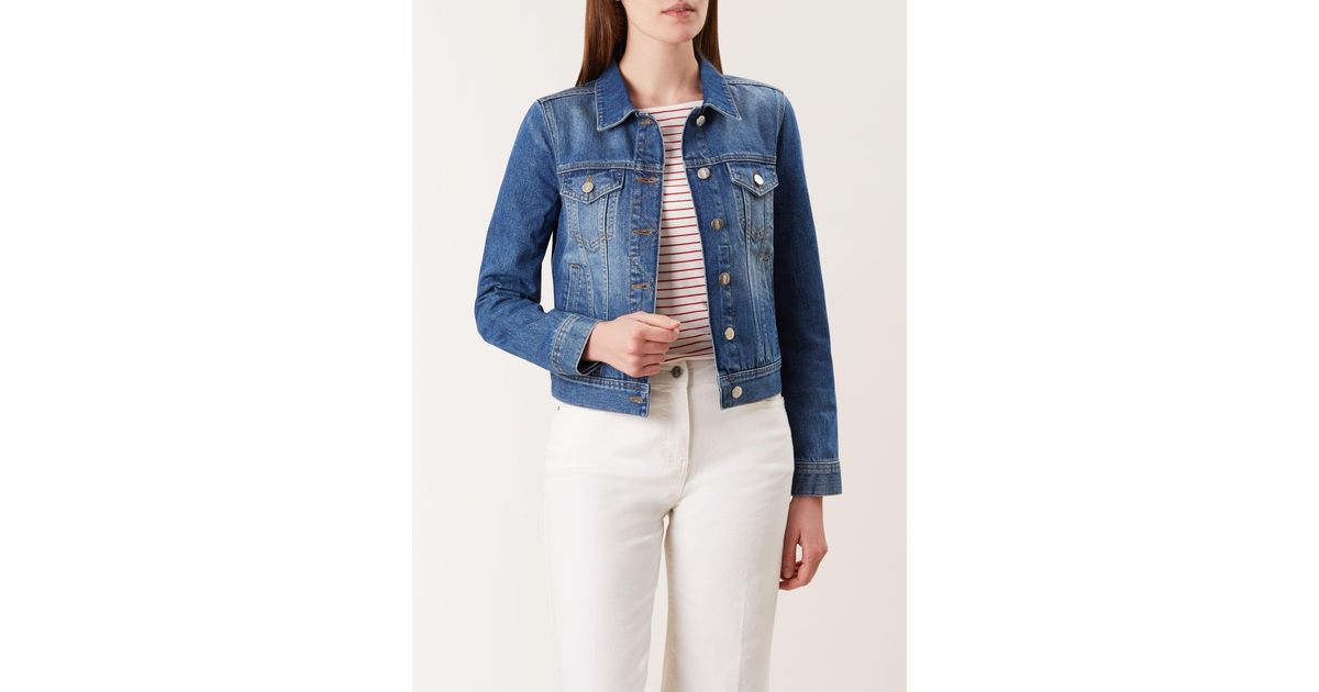 Hobbs Cotton Mariam Jacket in Mid Blue 