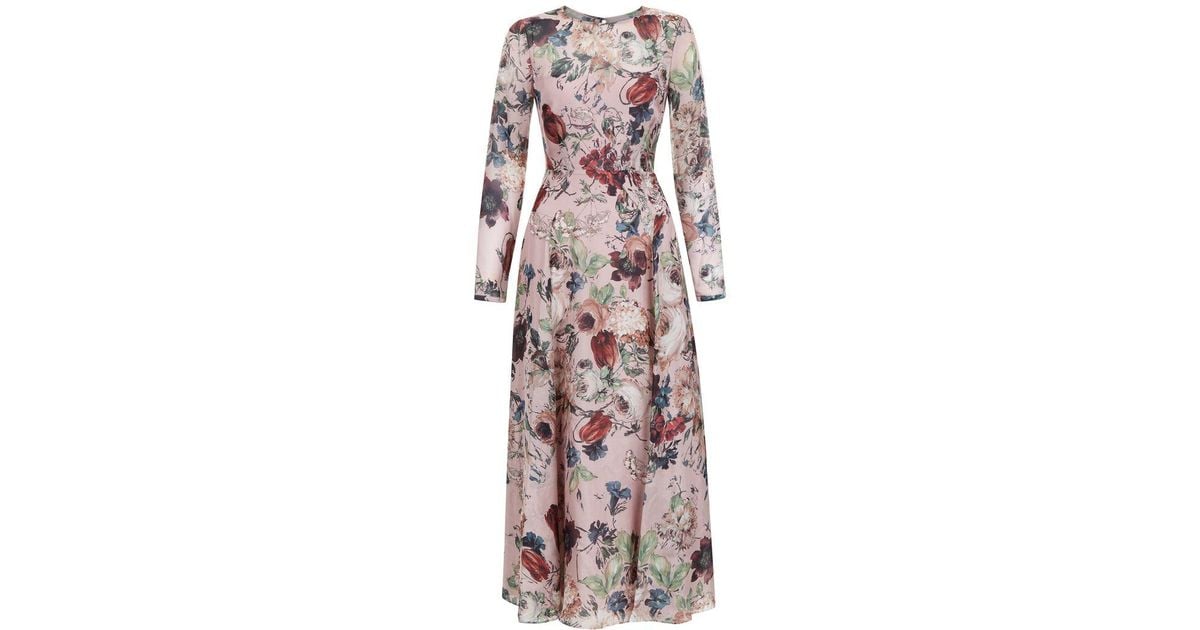 hobbs pink floral dress