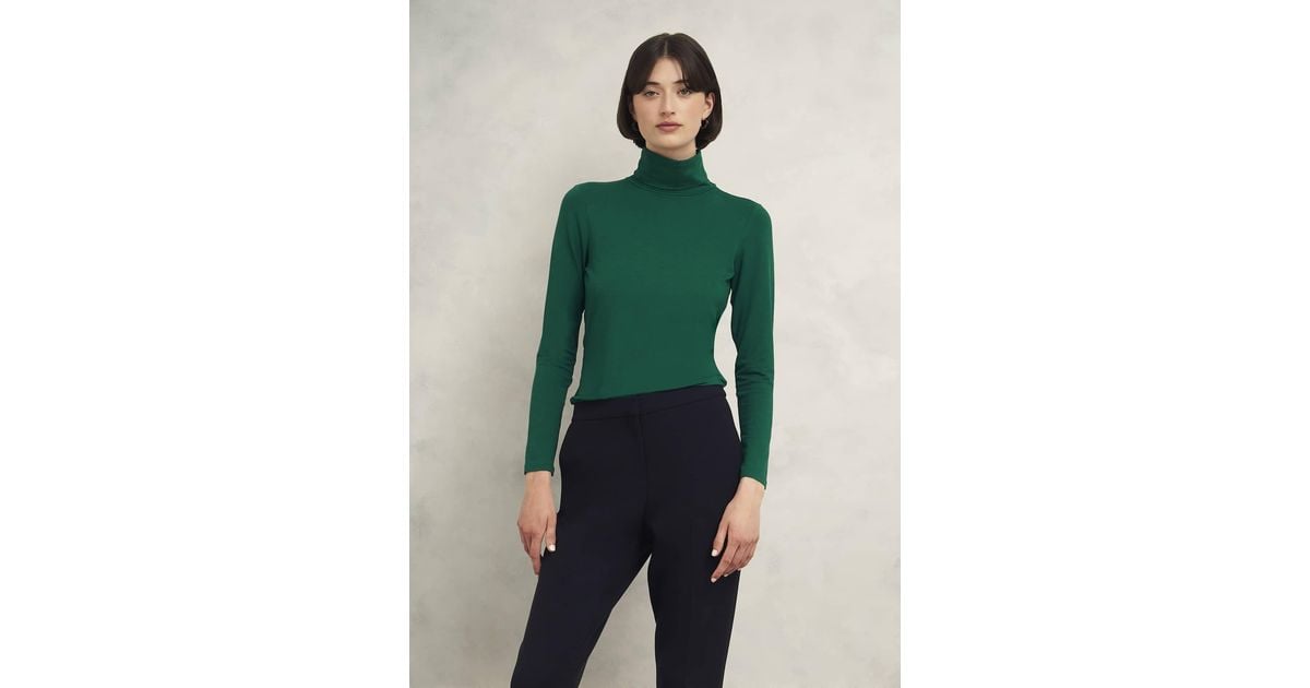 Hobbs Mischa Roll Neck Top in Green Lyst UK