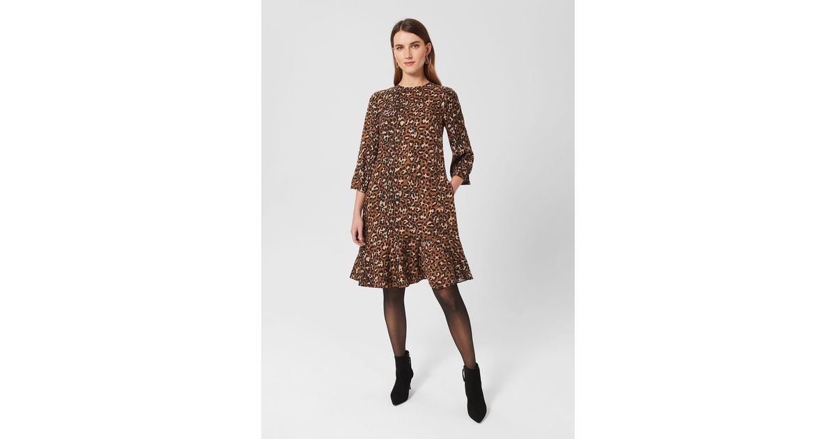 Hobbs Prim Tunic Dress in Brown Lyst UK