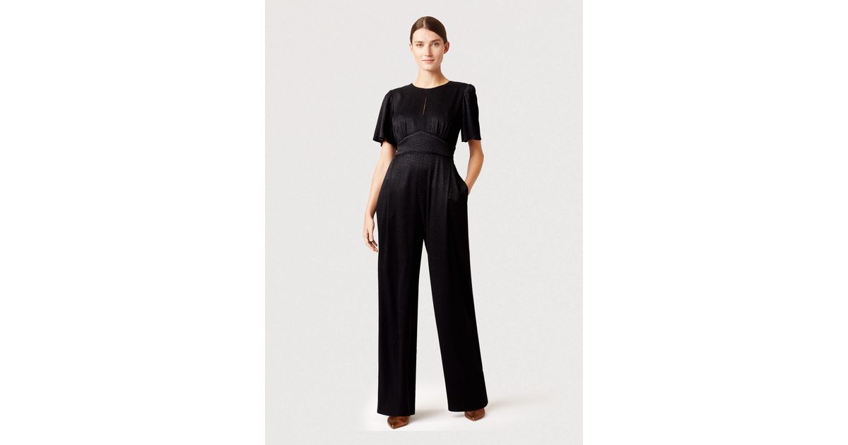 Hobbs Jennifer Jaquard Animal Jumpsuit in Black Lyst UK