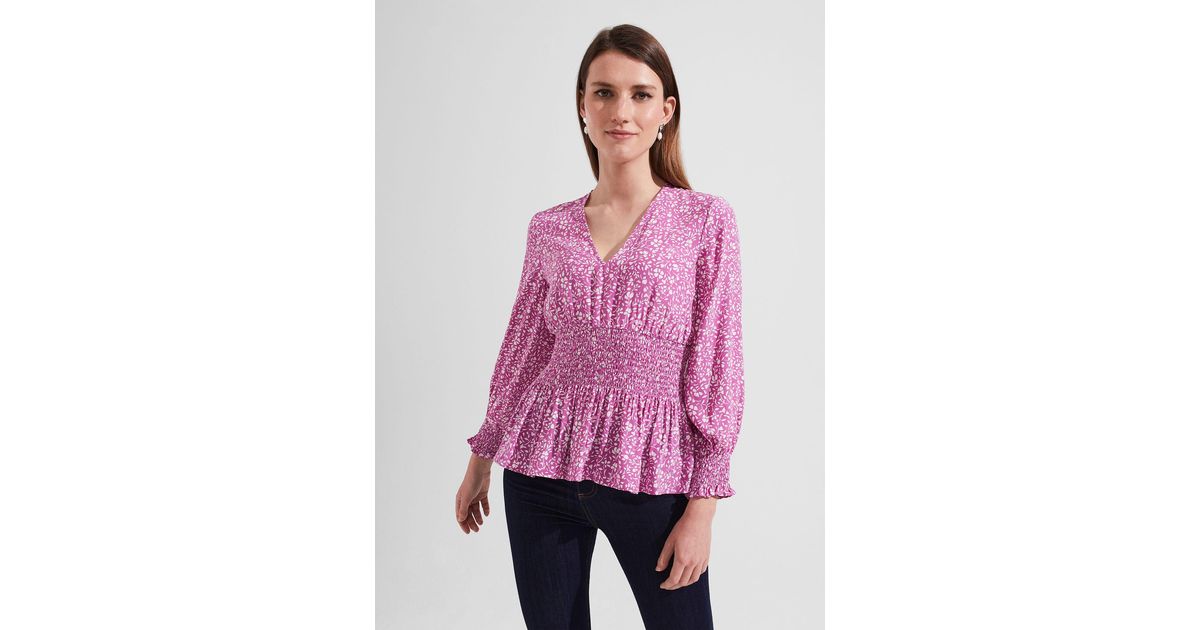 Hobbs Samira Floral Blouse in Pink Lyst