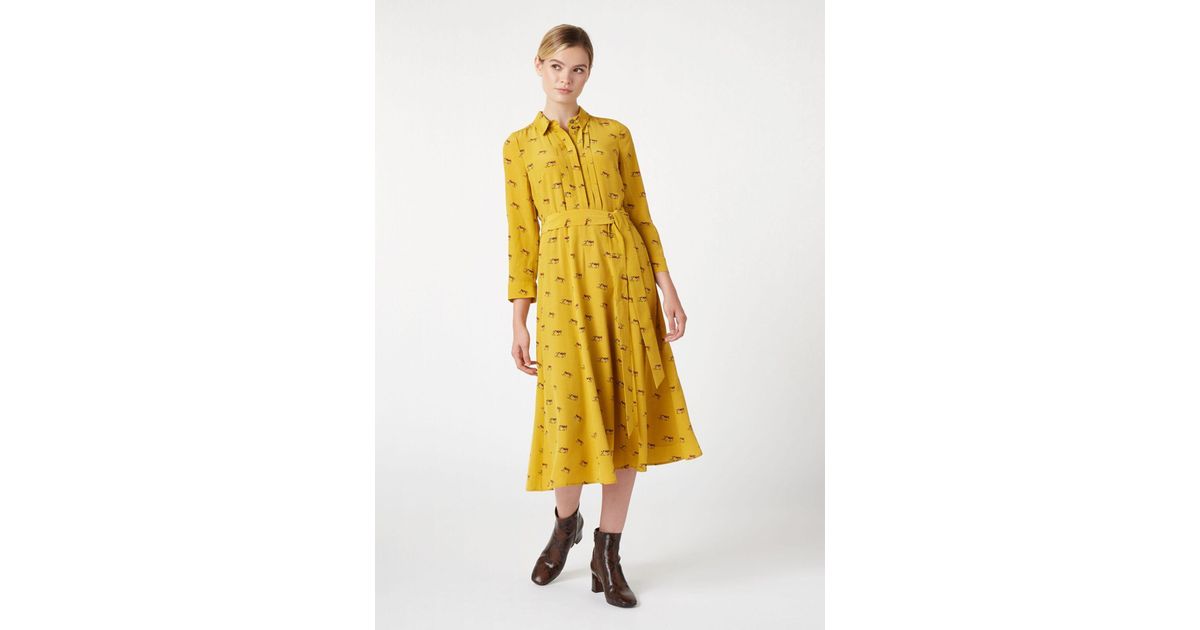 hobbs mustard dress