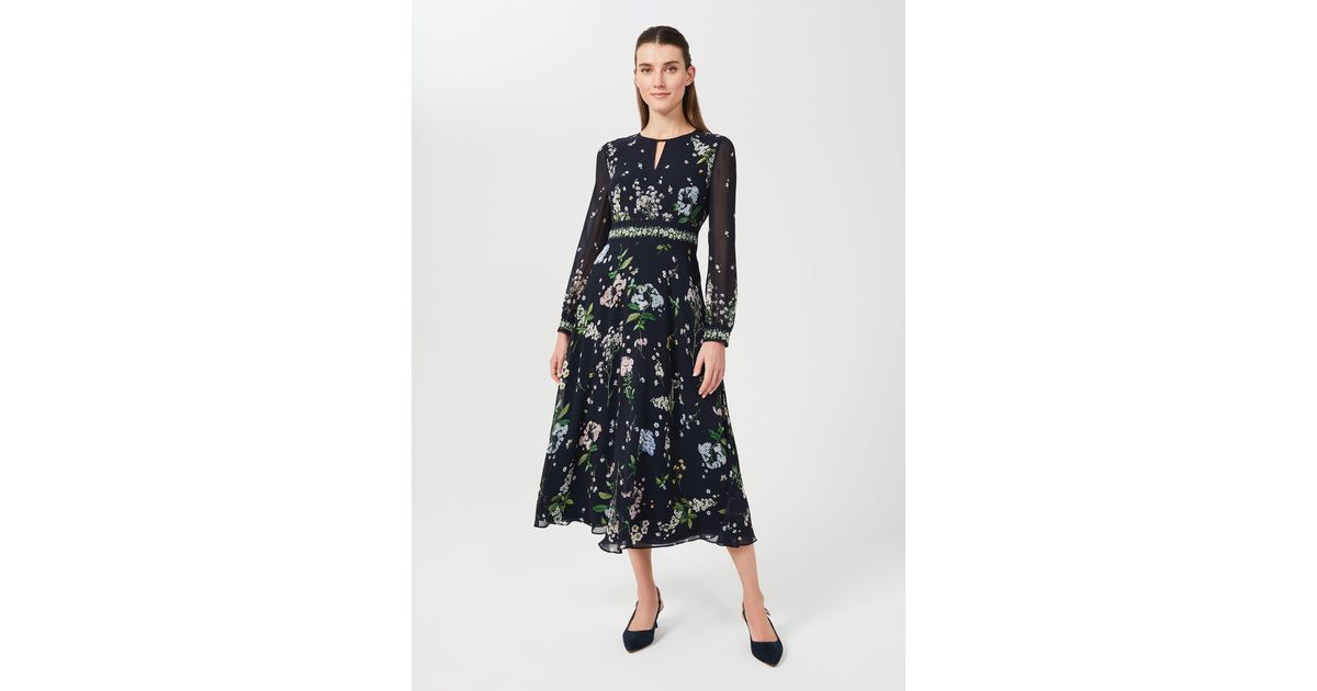 Hobbs Skye Silk Floral Printed Dress in White | Lyst Australia