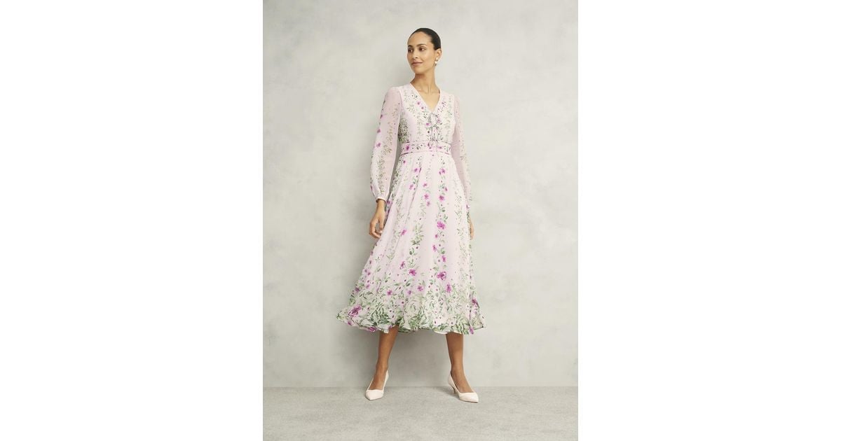hobbs fay silk dress Hobbs Fay Silk Bow Detail Dress in Natural