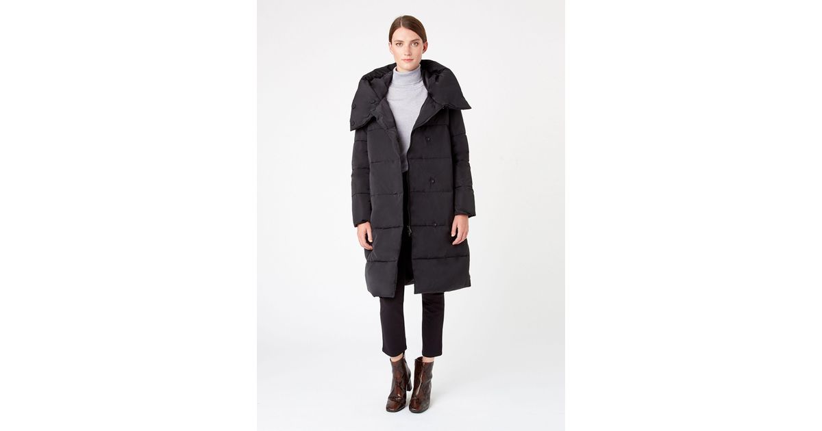 hobbs heather puffer coat black