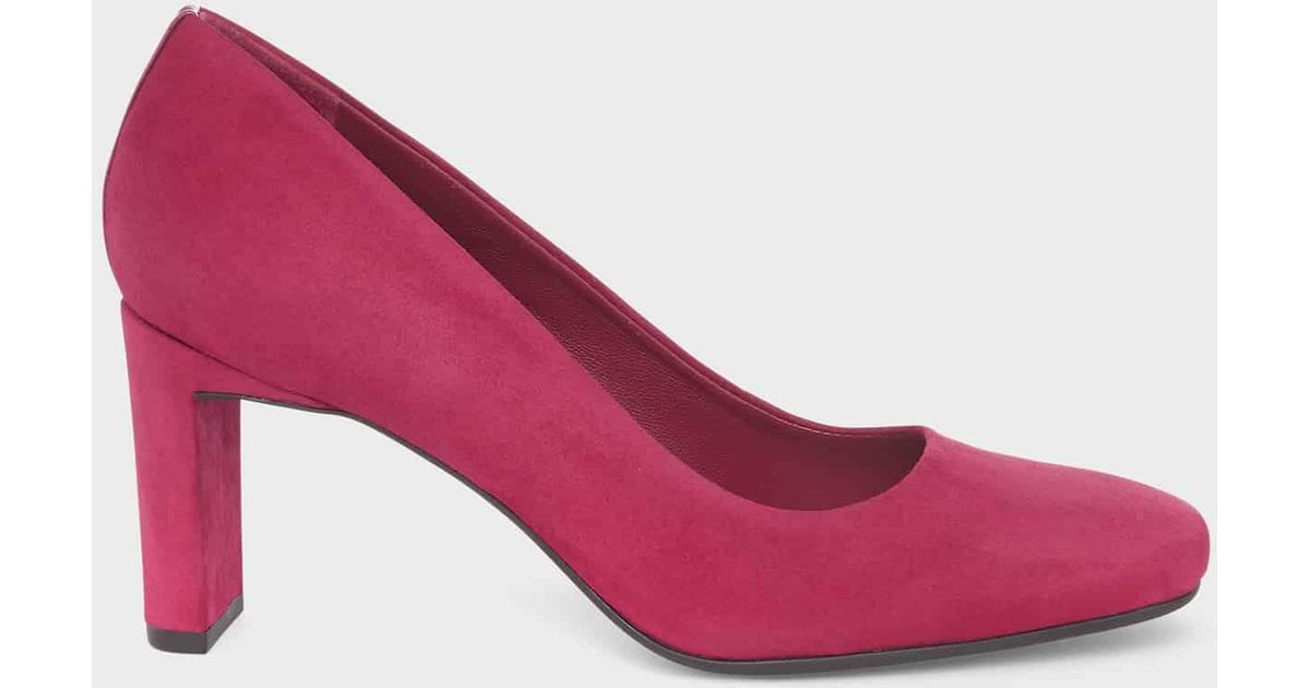 berry coloured court shoes