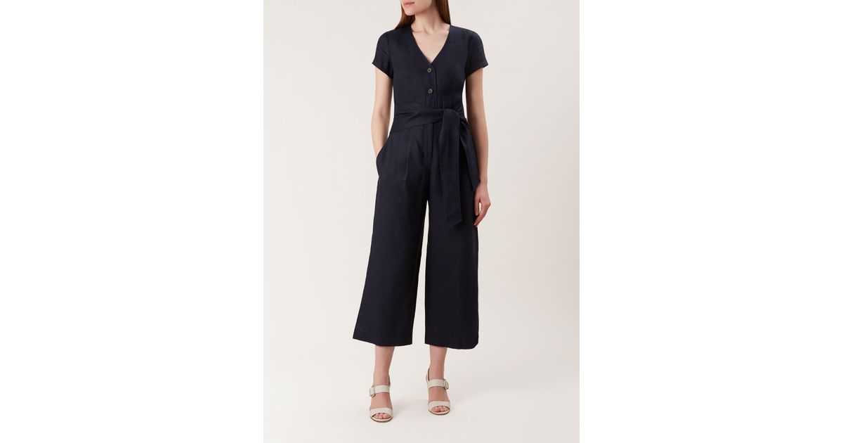 Hobbs Jayne Linen Jumpsuit in Navy 