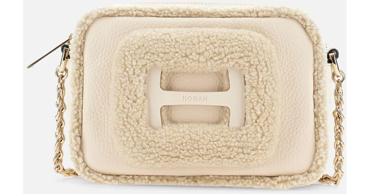 Hogan Leather Hbag Camera Bag Small, Beige, Bags in Natural Lyst